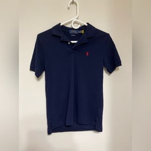 Polo - Medium 10-12 Classic Fit Navy Blue Collared T-Shirt